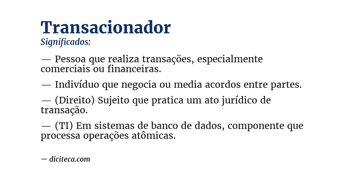 Significado de transacionador