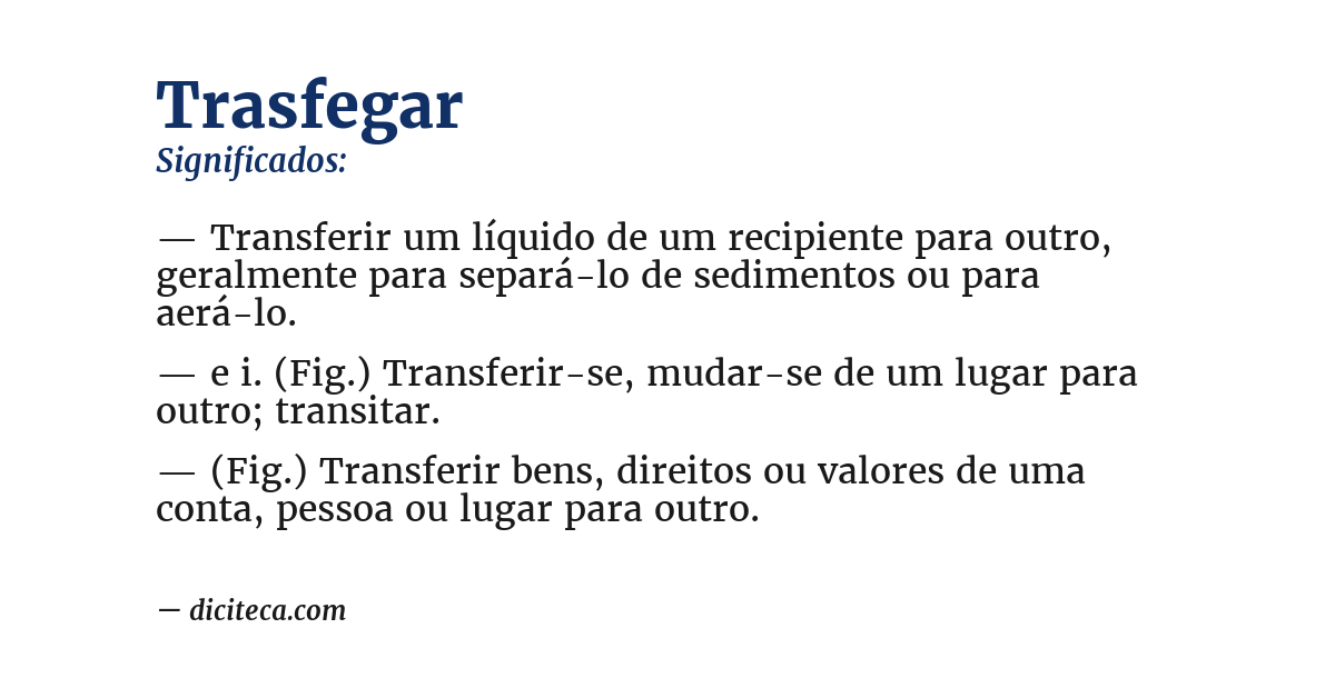 Significado de trasfegar