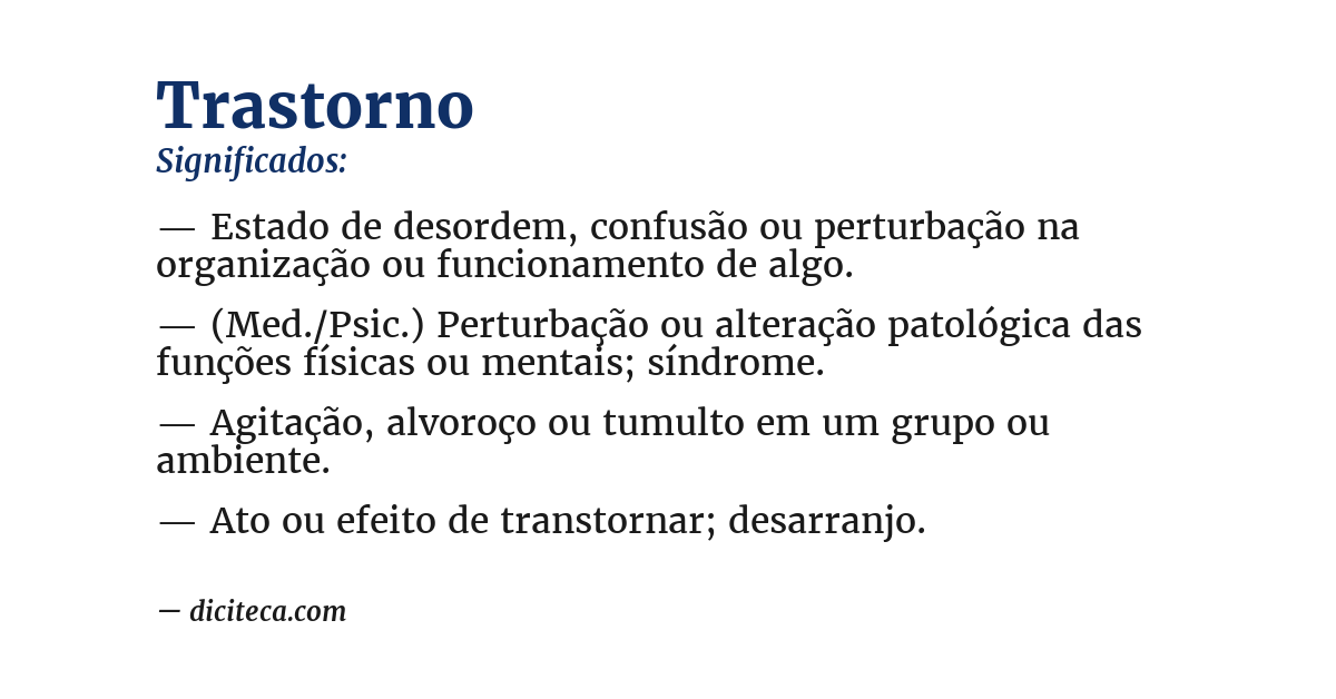 Significado de trastorno