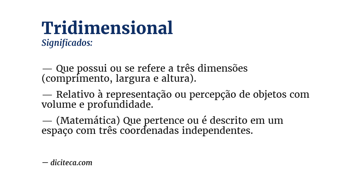Significado de tridimensional