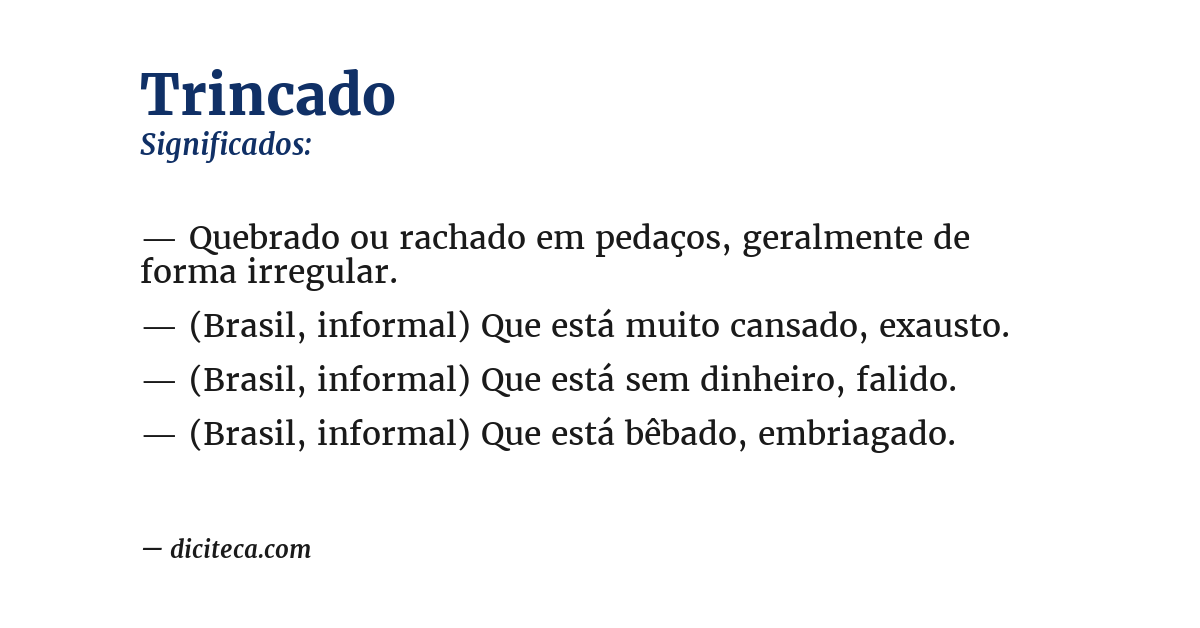 Significado de trincado