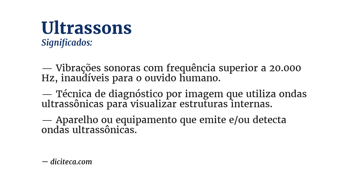 Significado de ultrassons