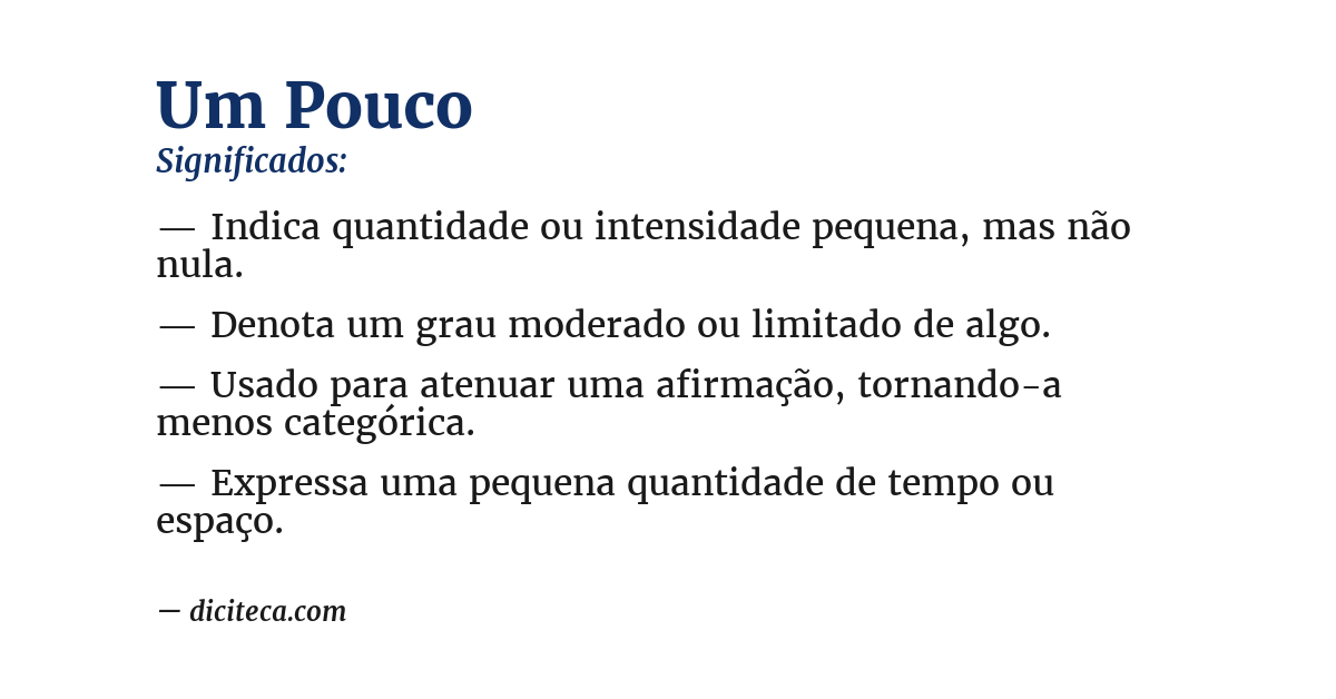 Significado de um pouco