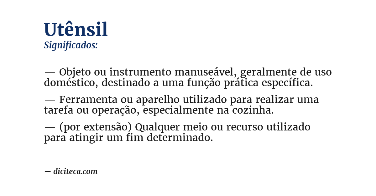 Significado de utênsil