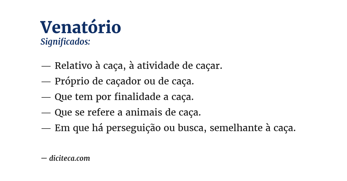 Significado de venatório