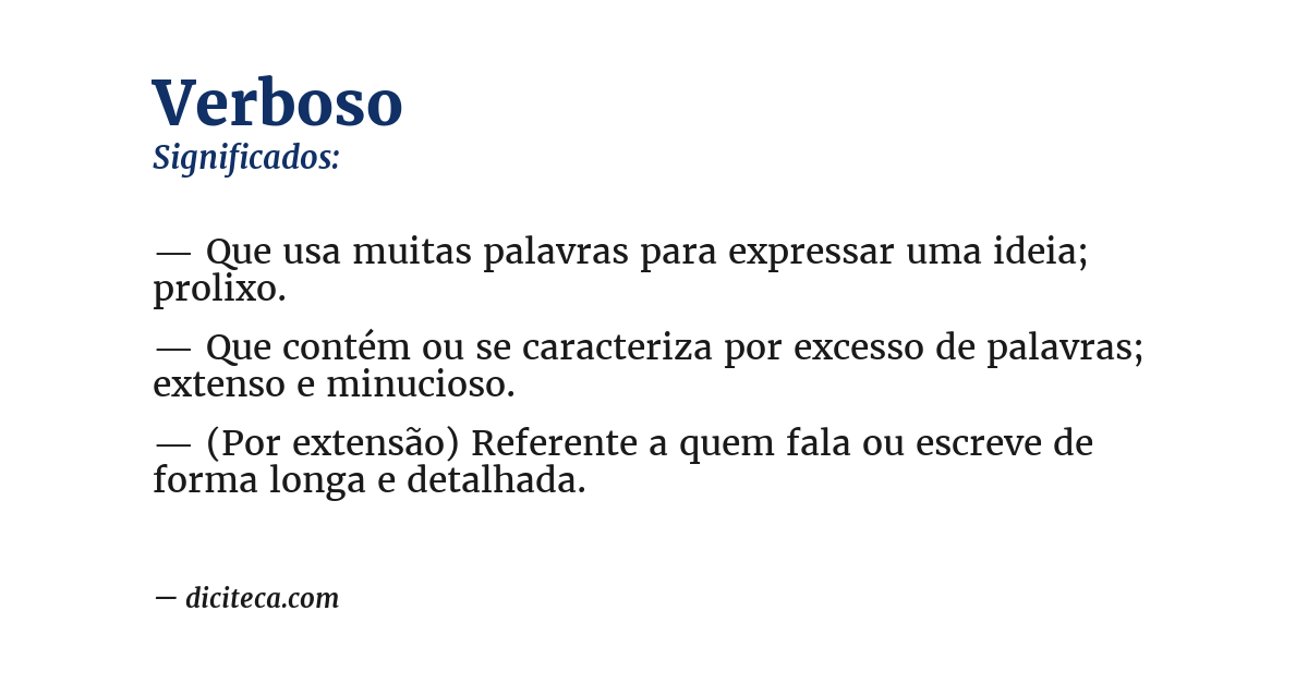 Significado de verboso