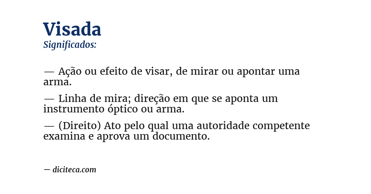 Significado de visada