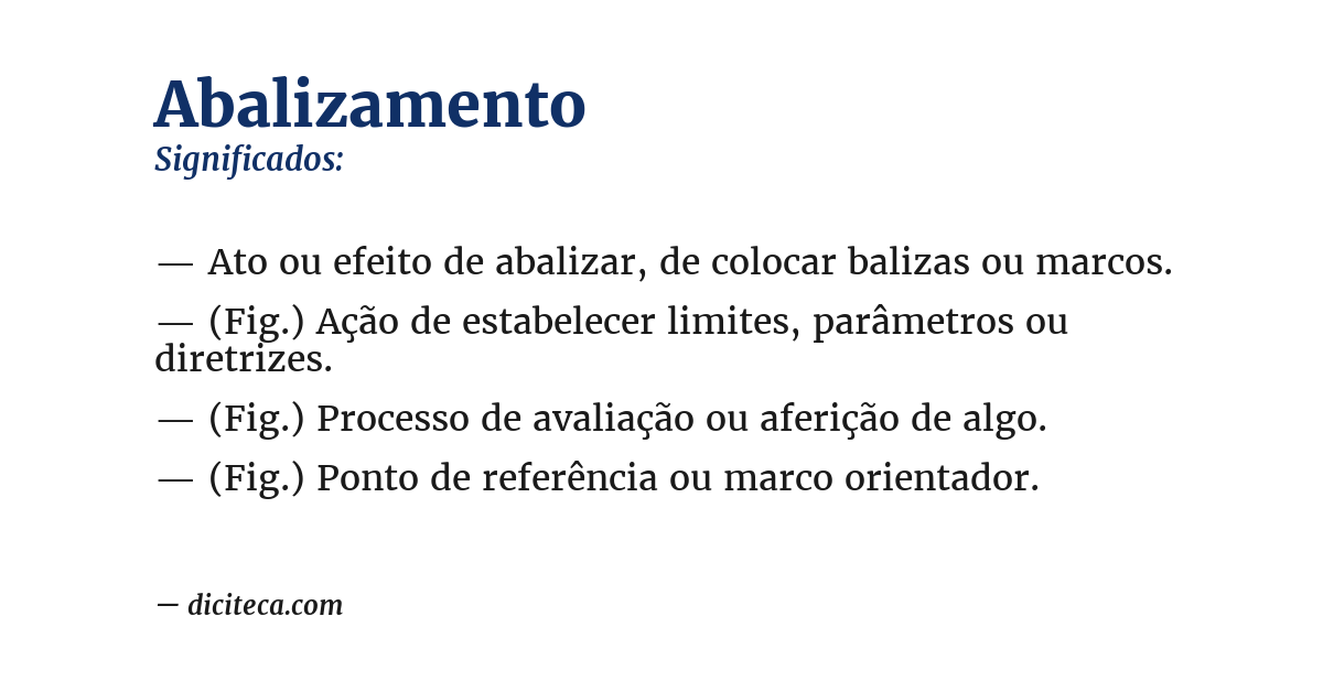 Significado de abalizamento