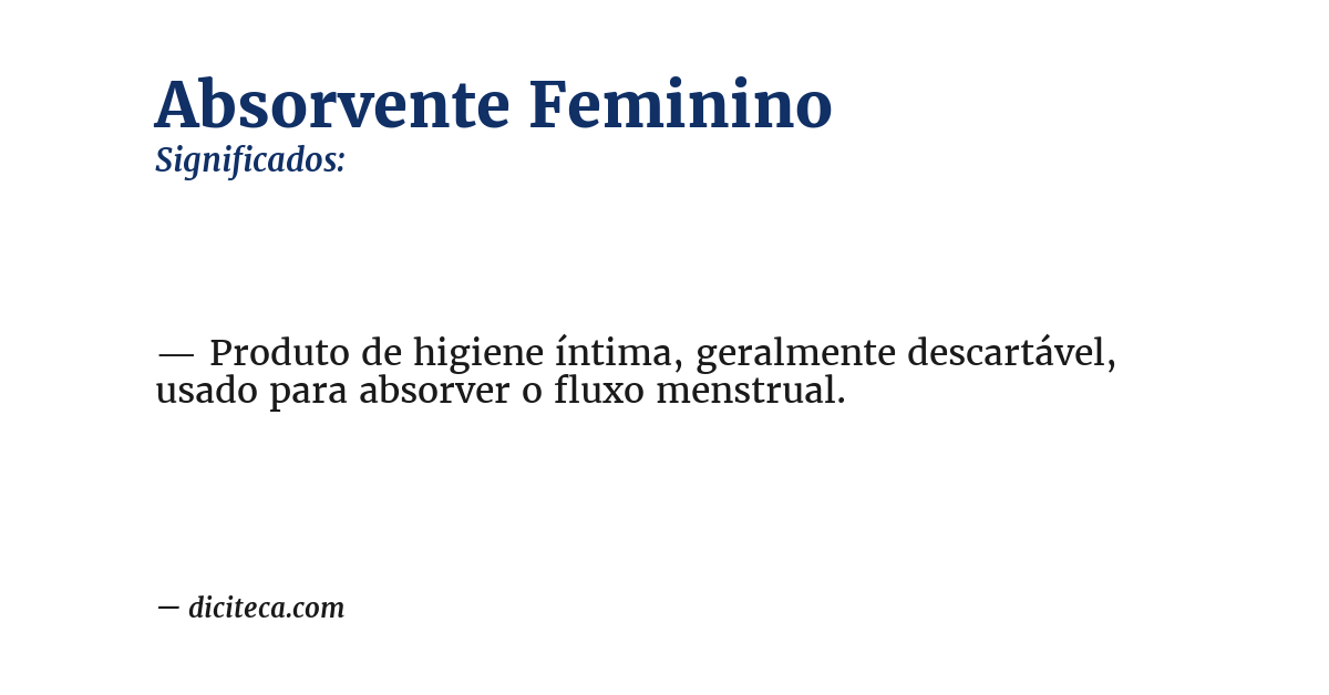 Significado de absorvente feminino