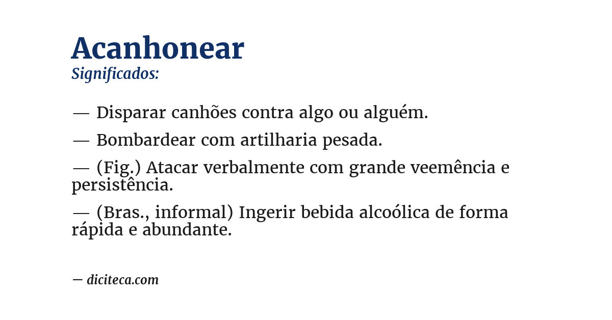 Significado de acanhonear