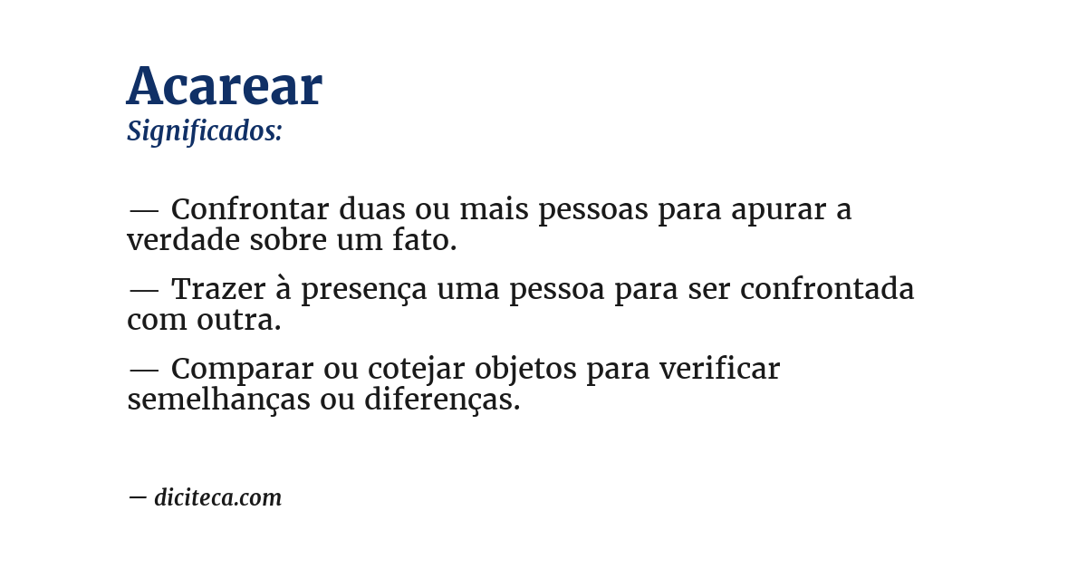 Significado de acarear