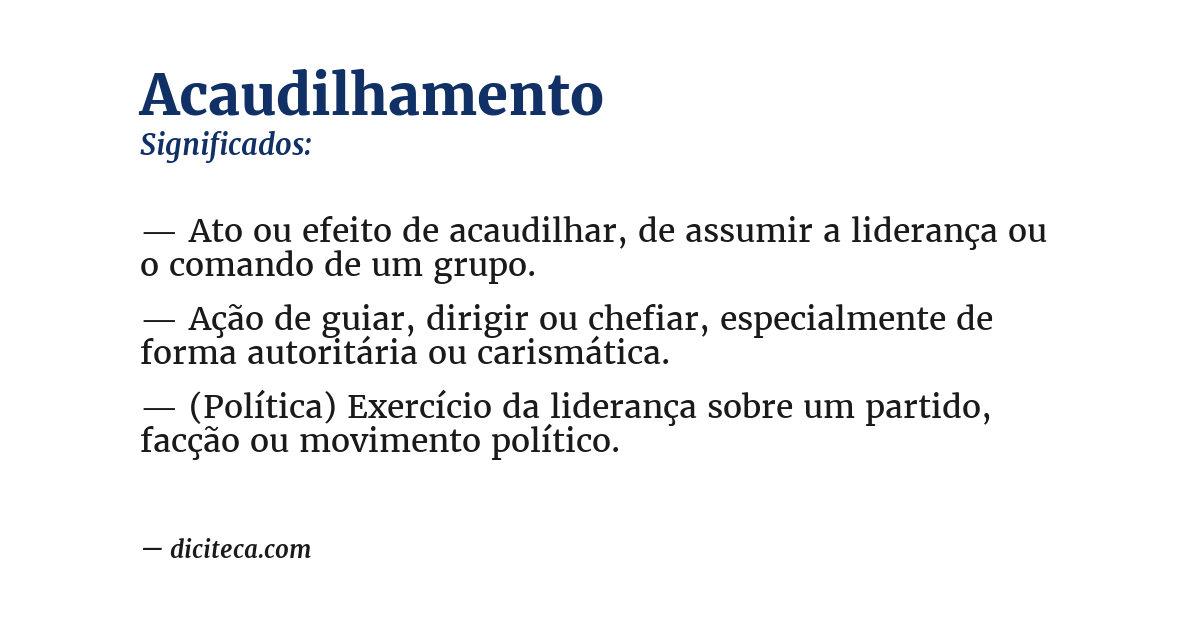 Significado de acaudilhamento