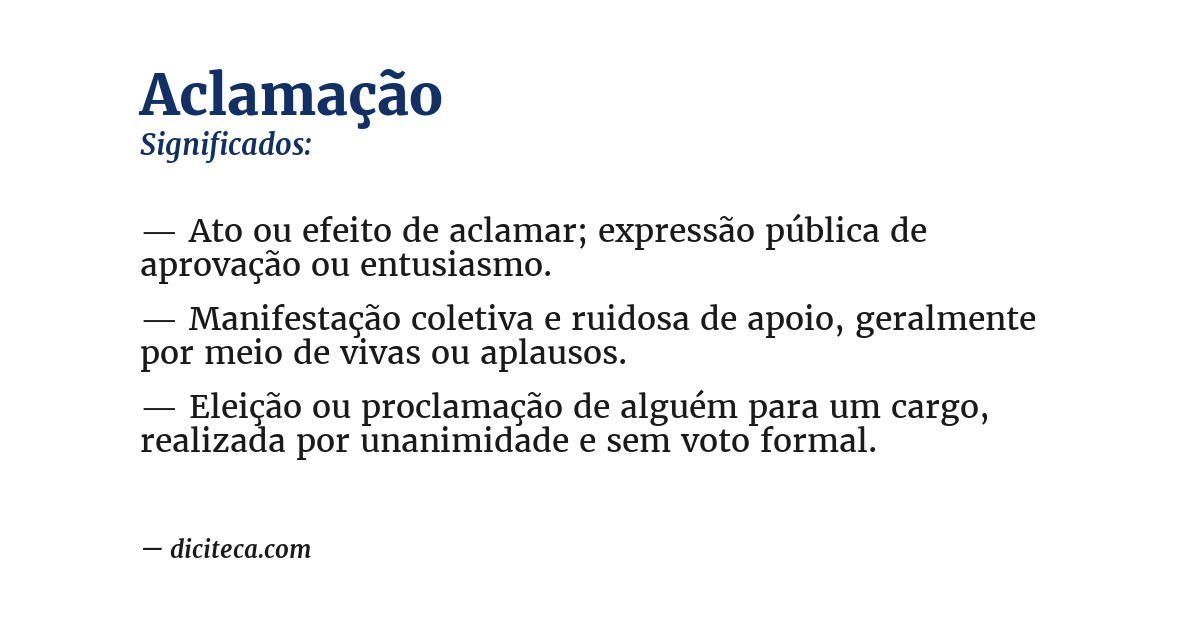 Significado de aclamação