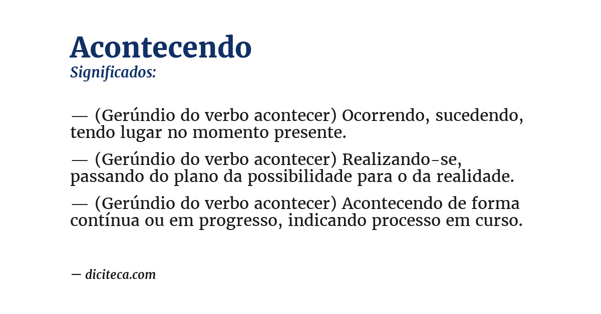 Significado de acontecendo