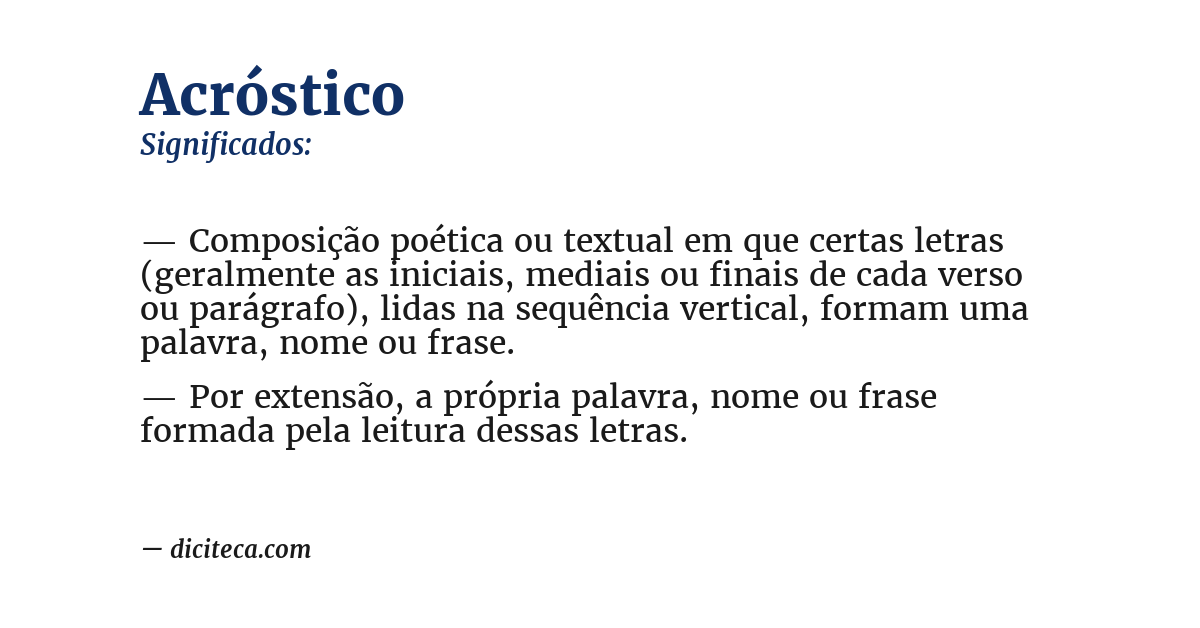 Significado de acróstico