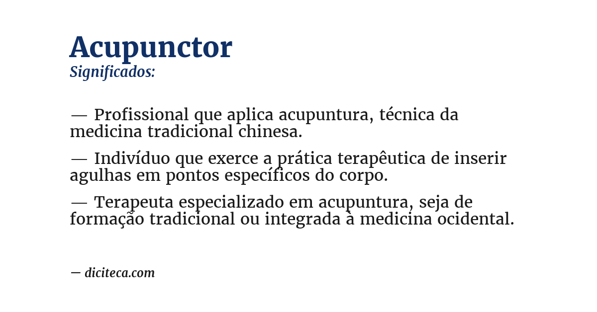 Significado de acupunctor