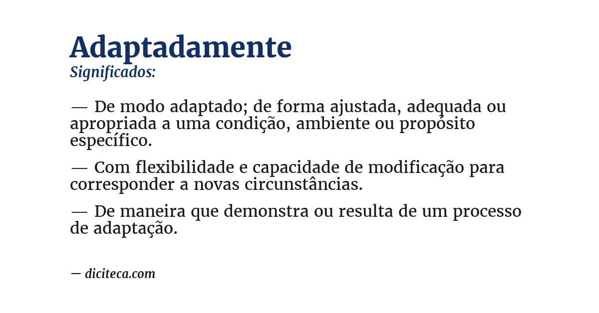 Significado de adaptadamente