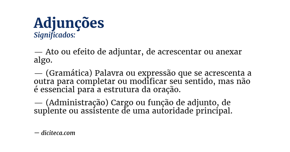 Significado de adjunções