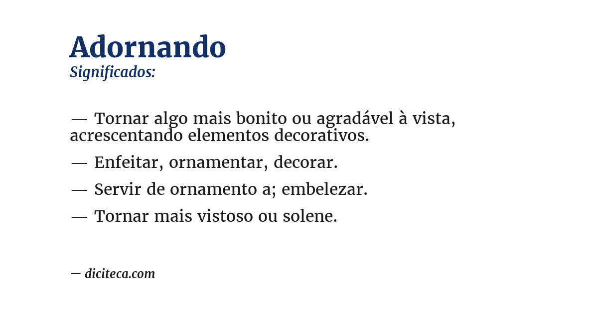 Significado de adornando