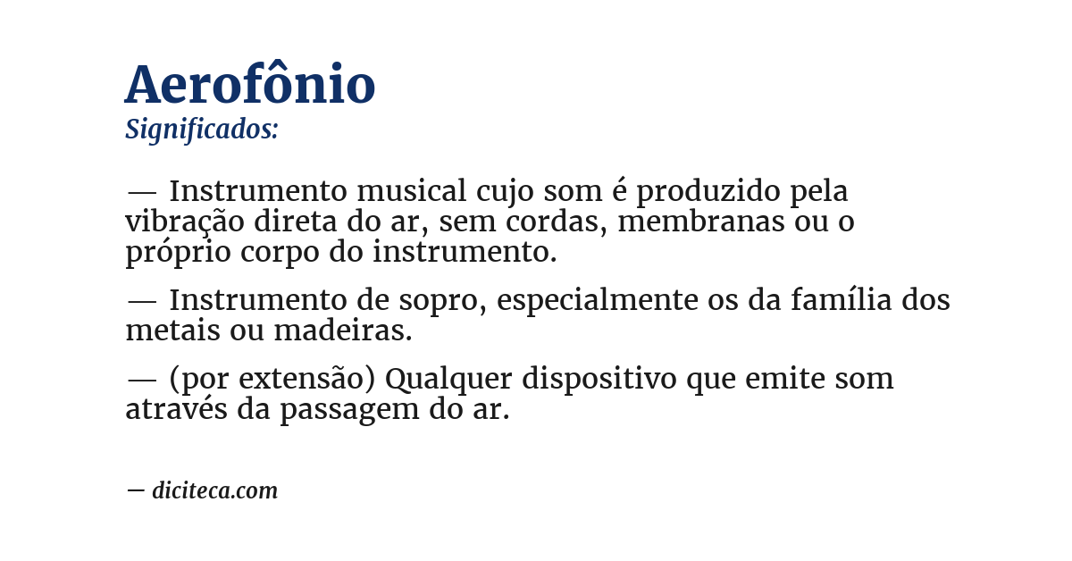 Significado de aerofônio