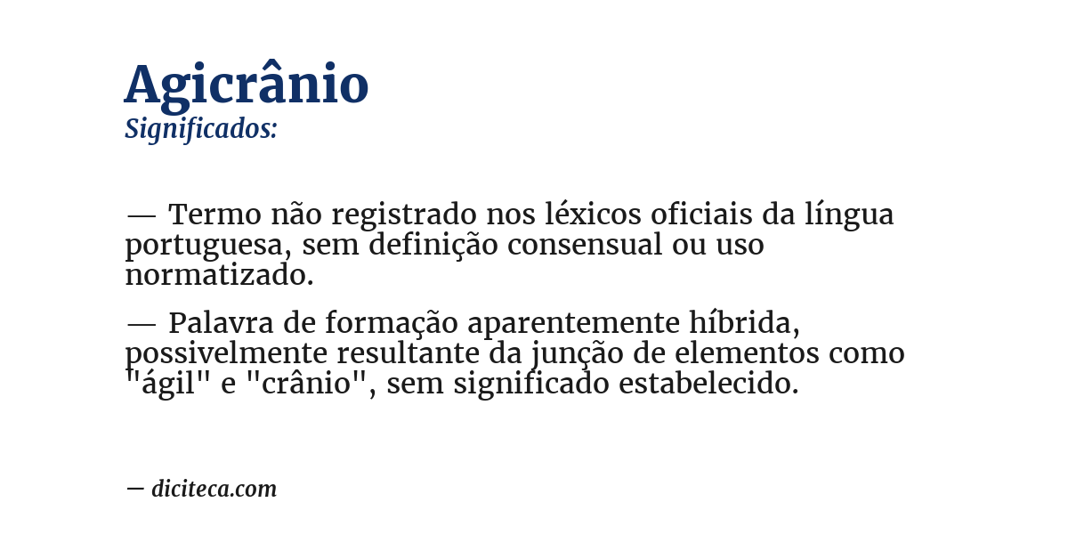 Significado de agicrânio