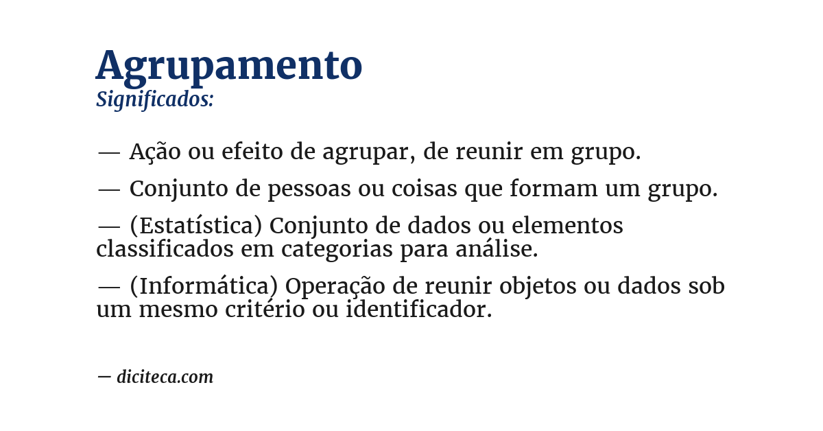 Significado de agrupamento