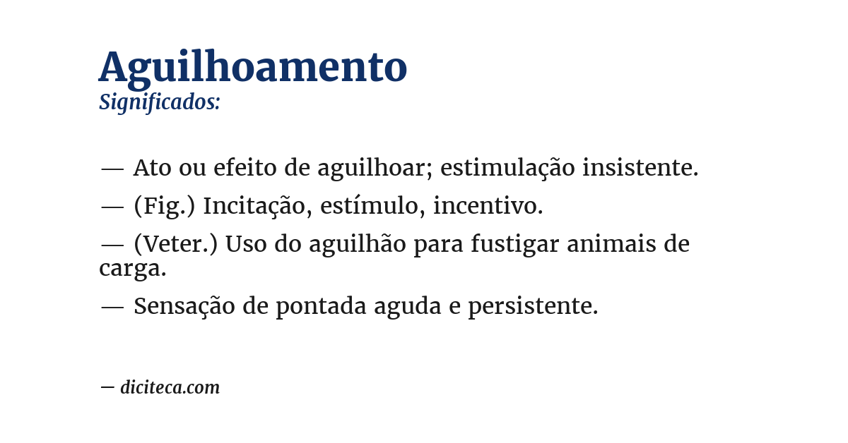 Significado de aguilhoamento