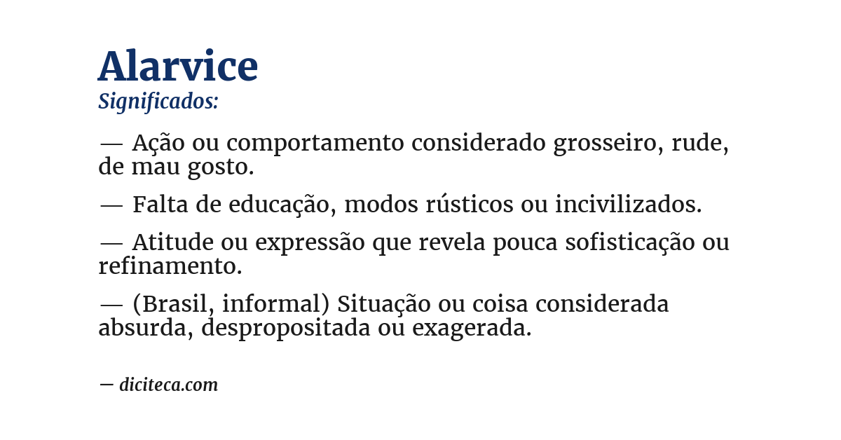 Significado de alarvice