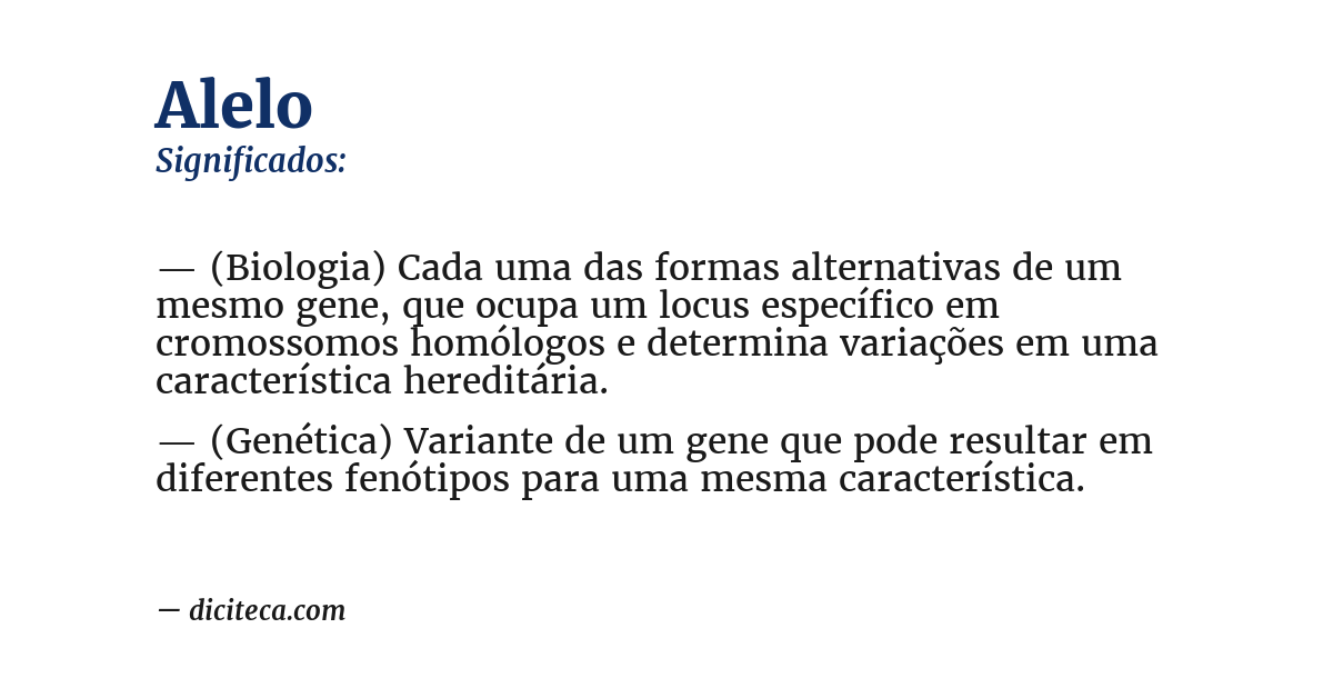 Significado de alelo