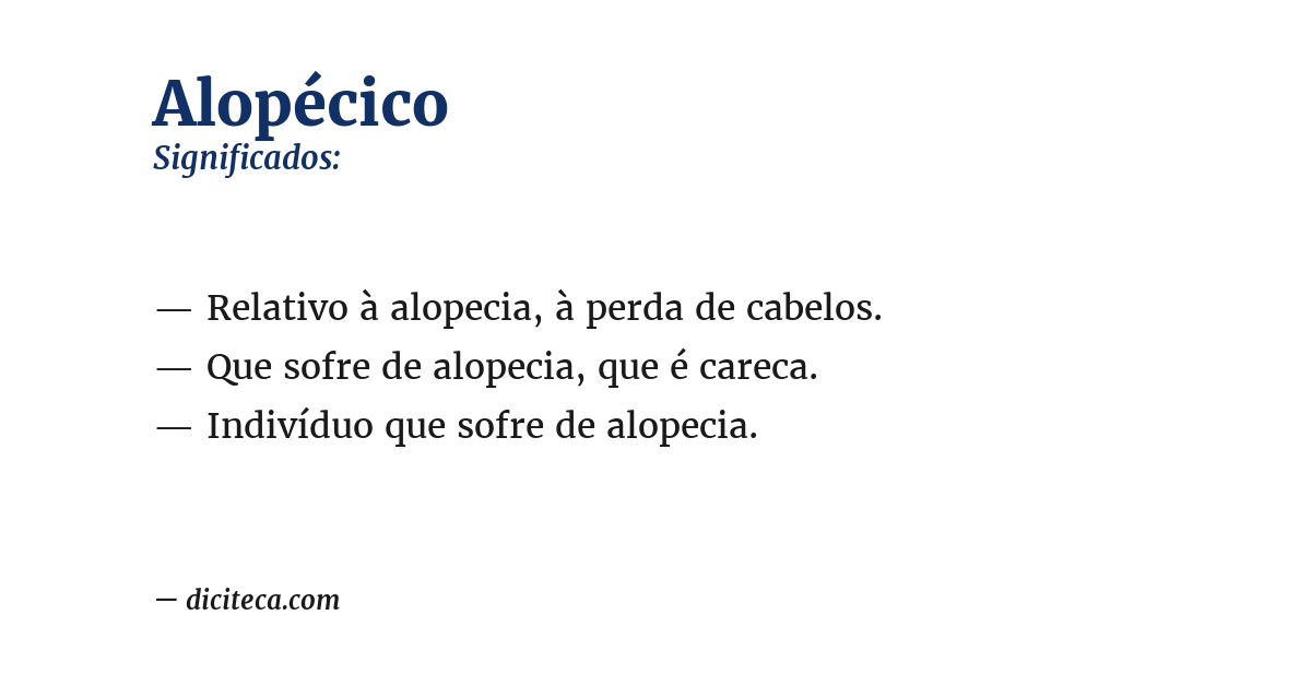 Significado de alopécico