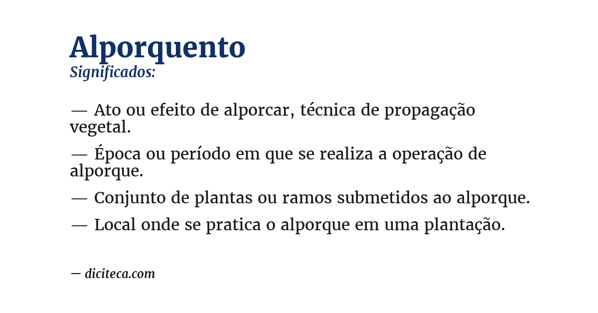 Significado de alporquento