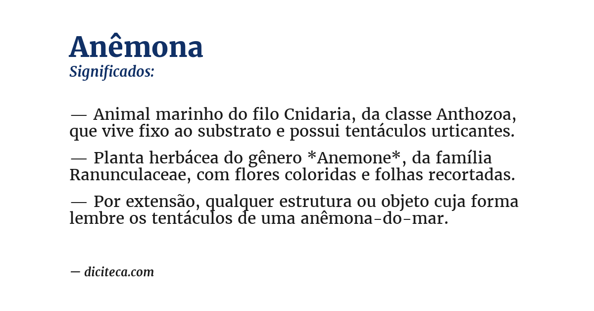 Significado de anêmona