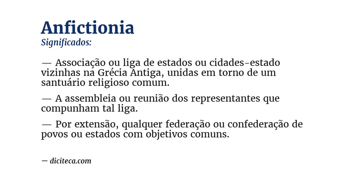 Significado de anfictionia