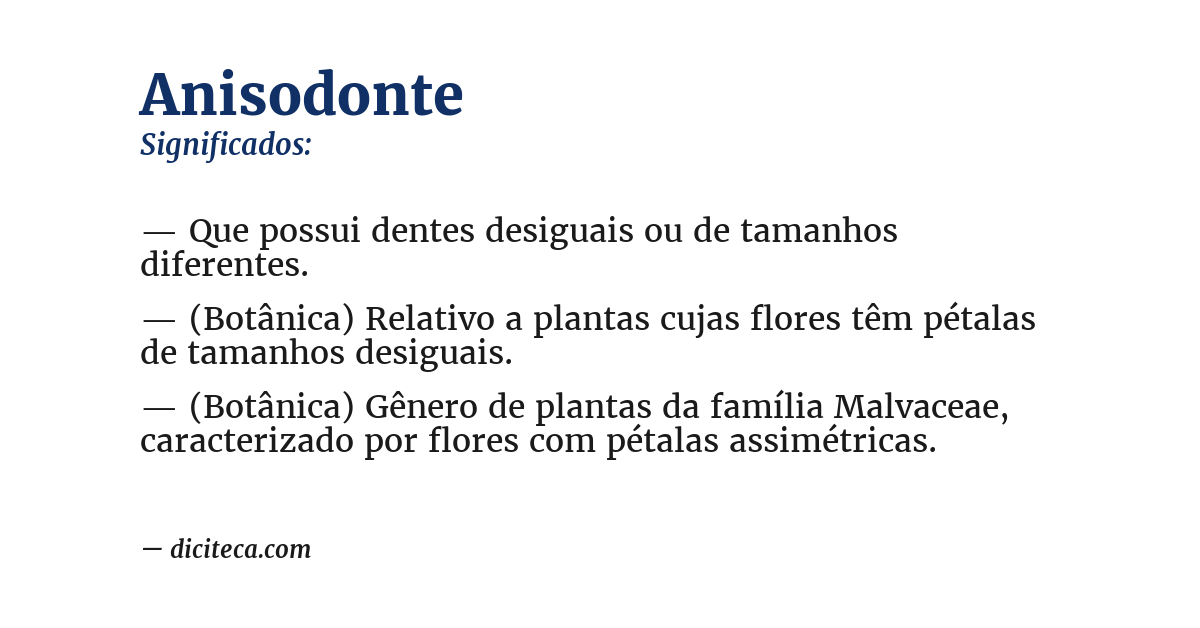 Significado de anisodonte