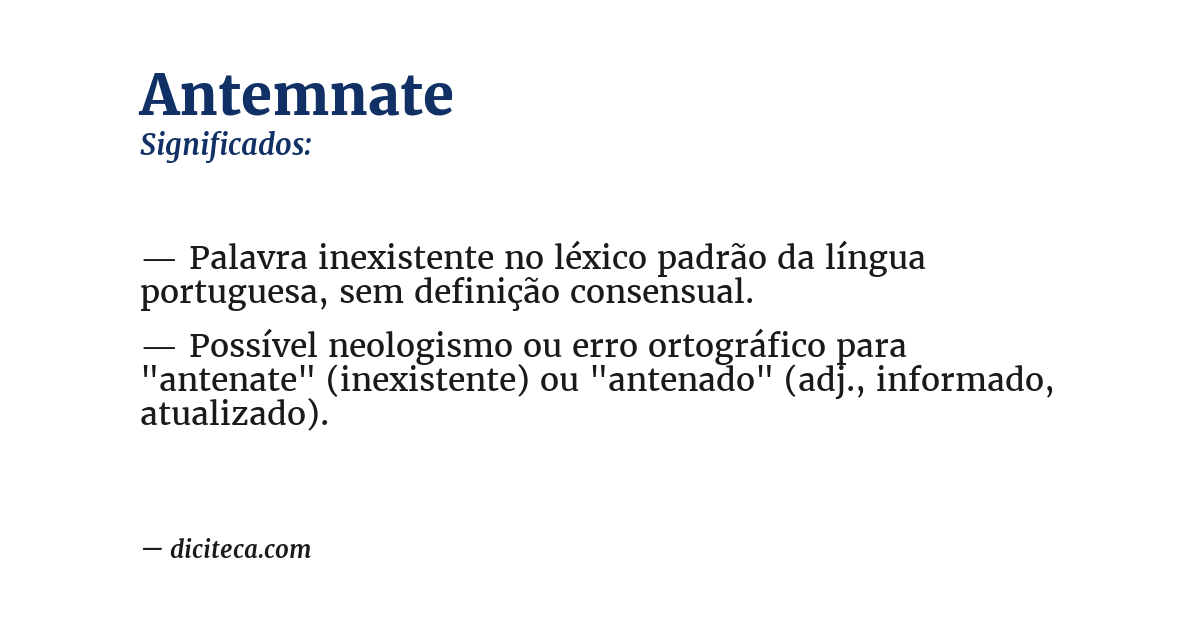 Significado de antemnate