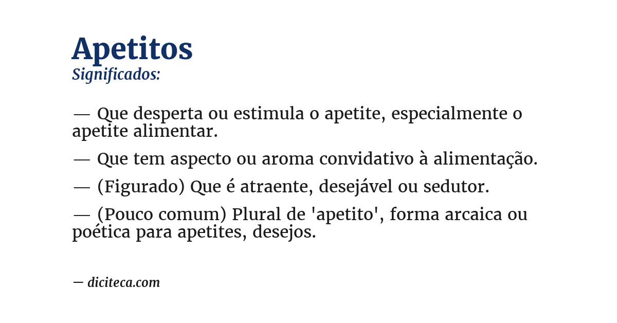 Significado de apetitos