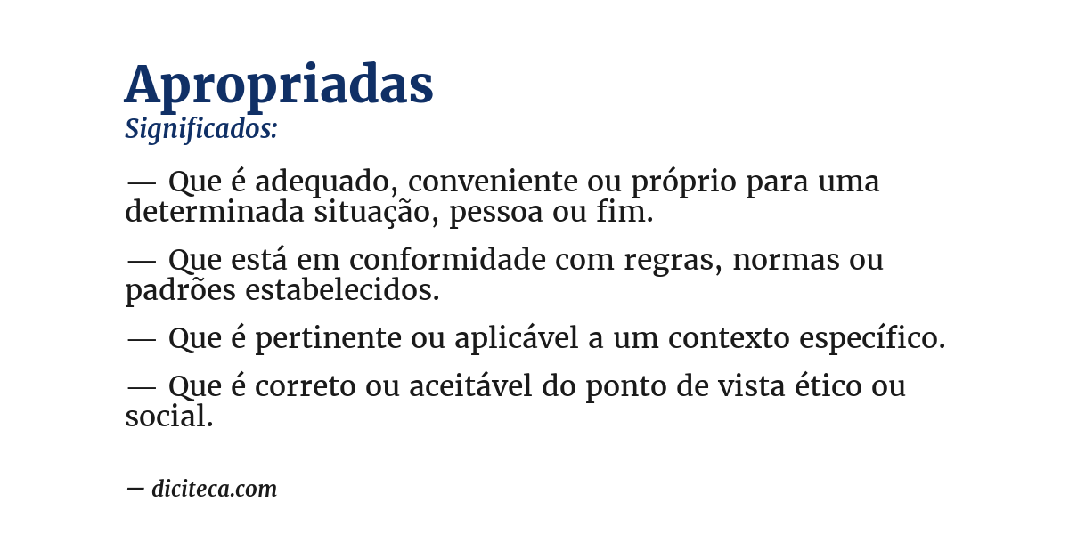Significado de apropriadas