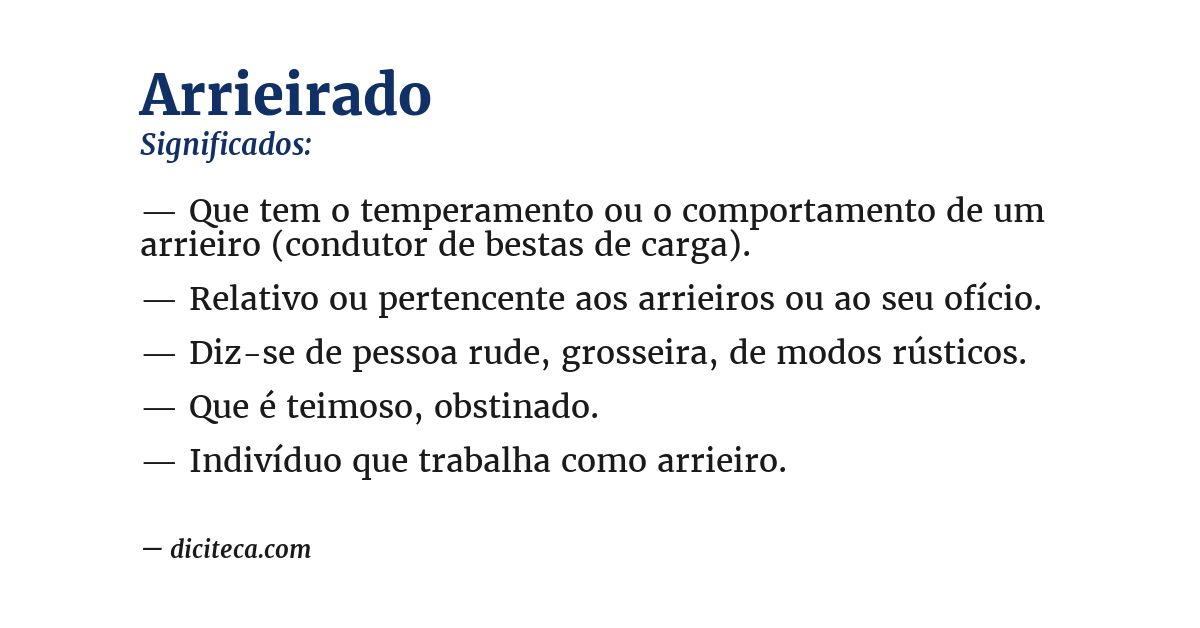 Significado de arrieirado