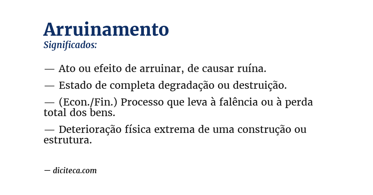 Significado de arruinamento