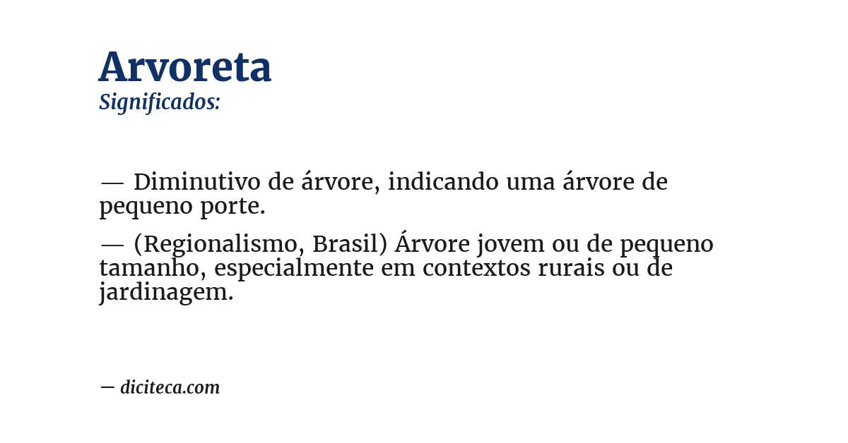 Significado de arvoreta