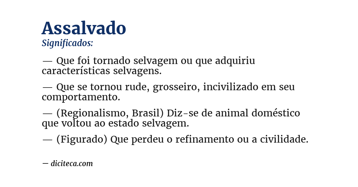 Significado de assalvado