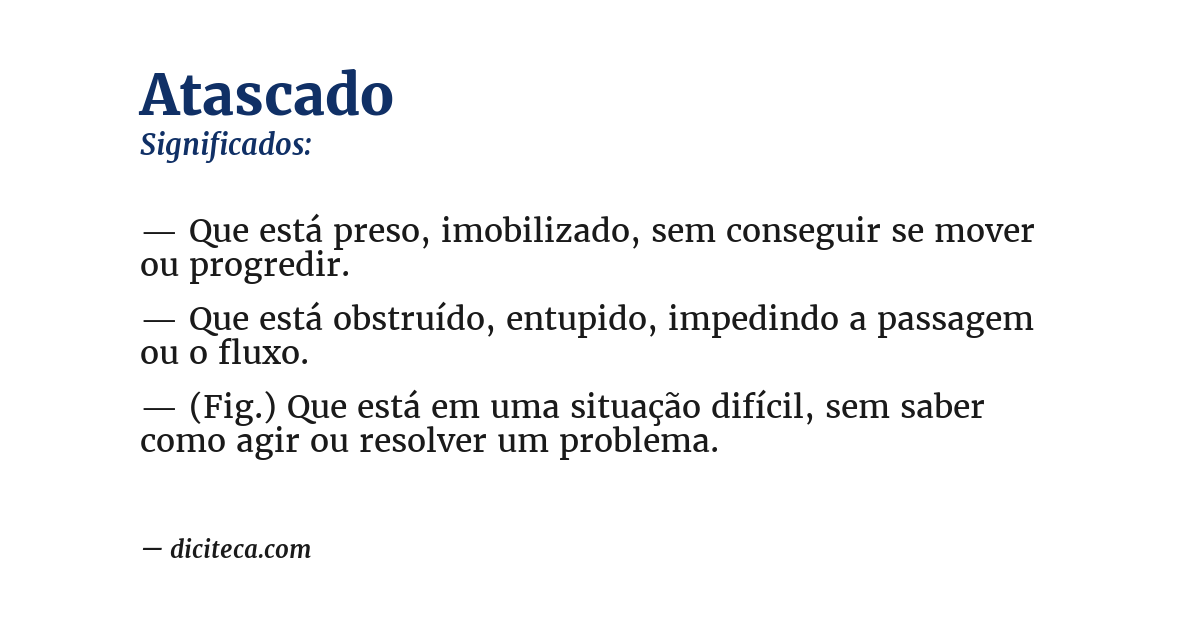 Significado de atascado