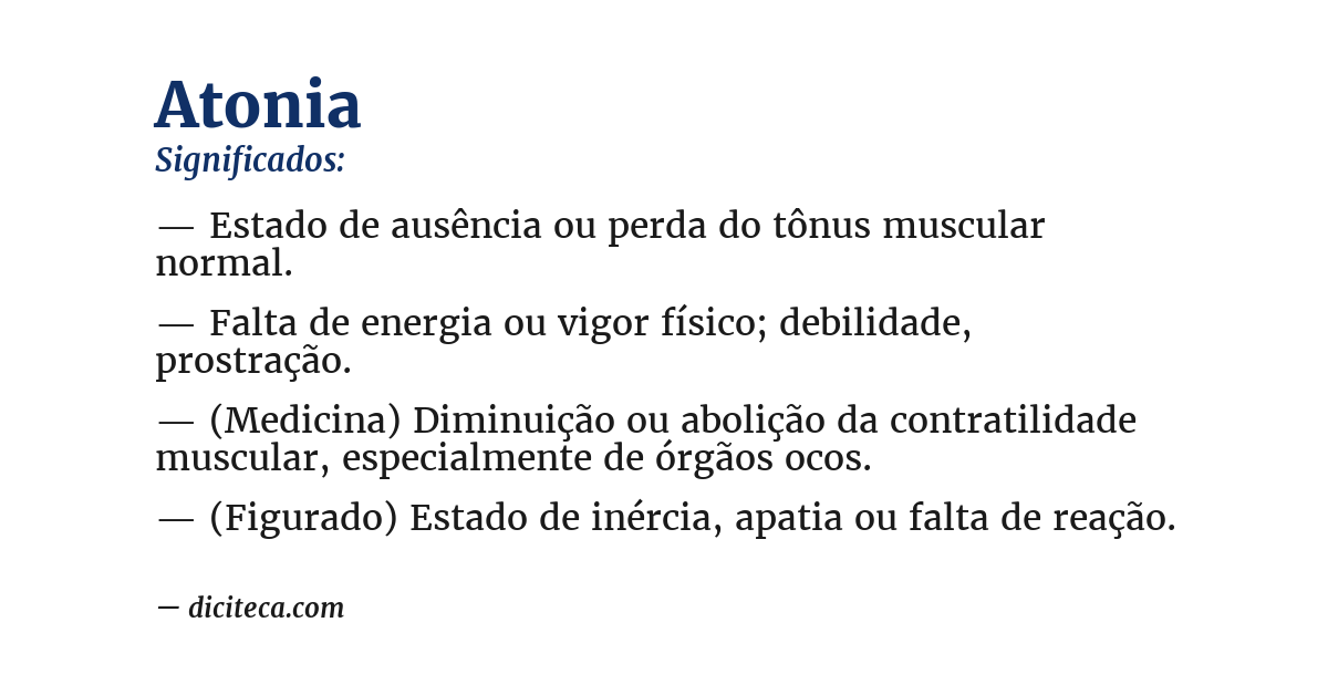 Significado de atonia