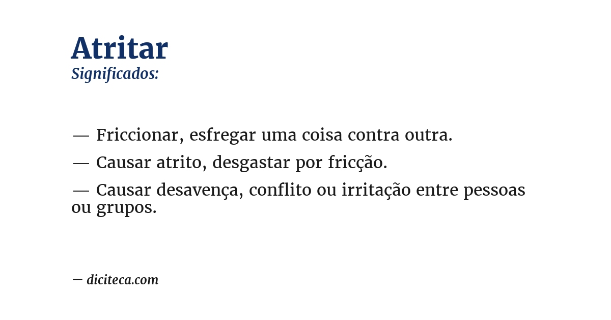 Significado de atritar
