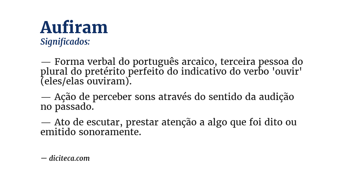 Significado de aufiram