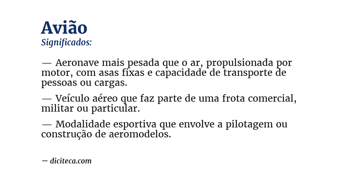 Significado de avião