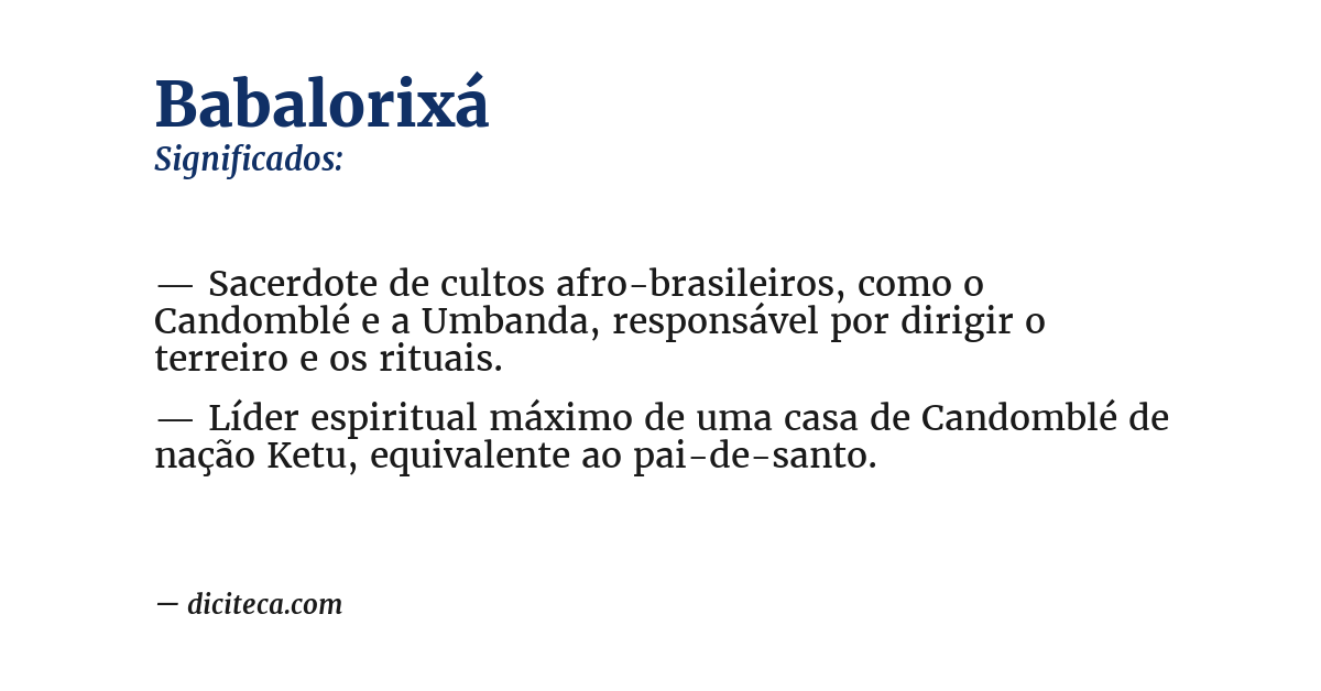 Significado de babalorixá