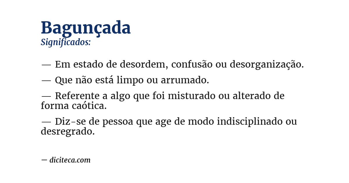 Significado de bagunçada