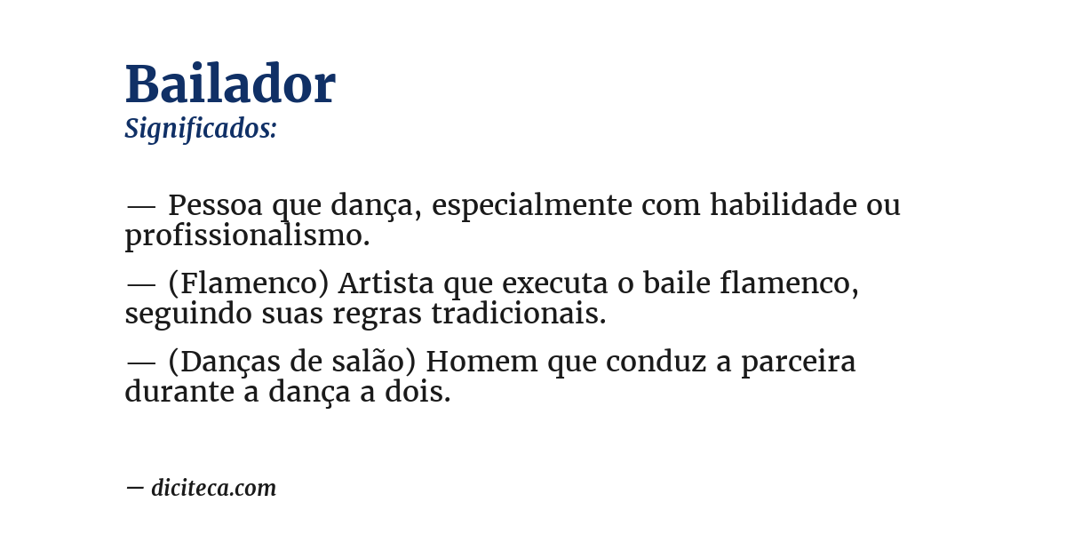 Significado de bailador