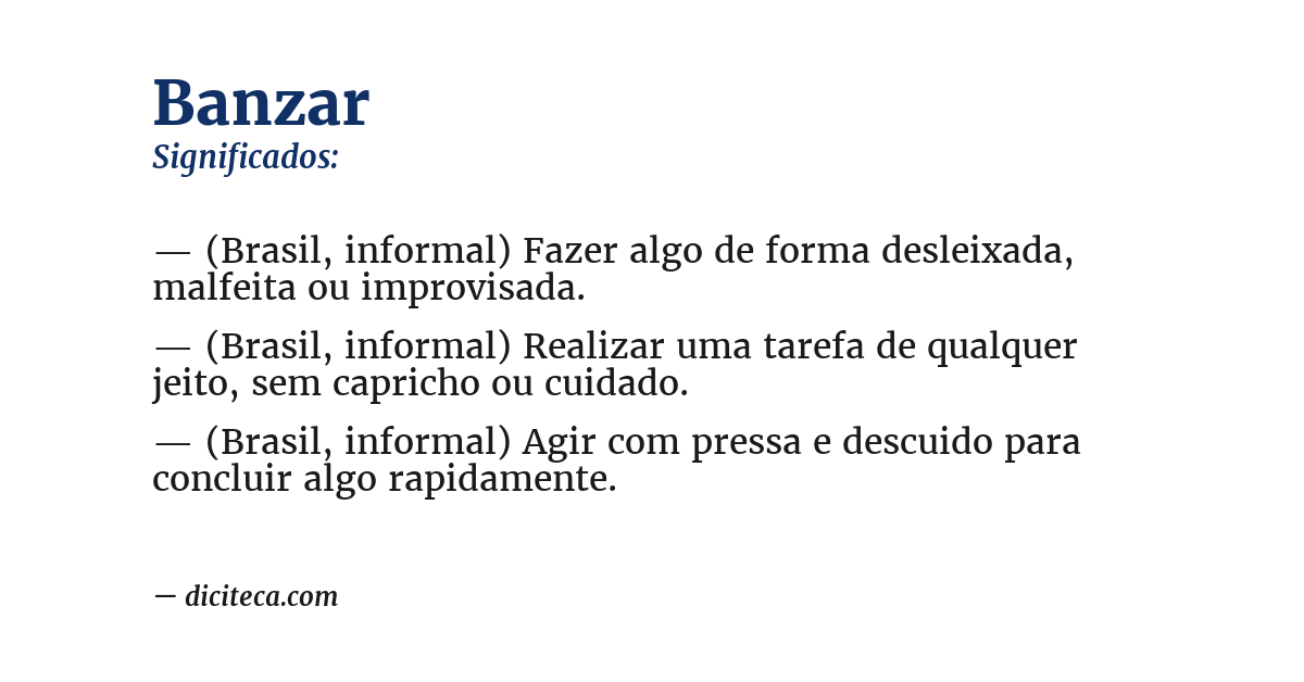 Significado de banzar
